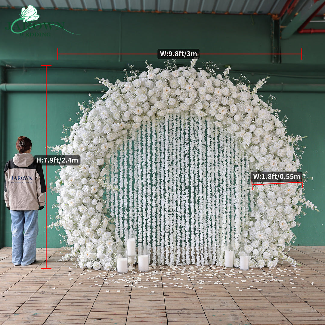 Double-Sided Round Flower Arch in White