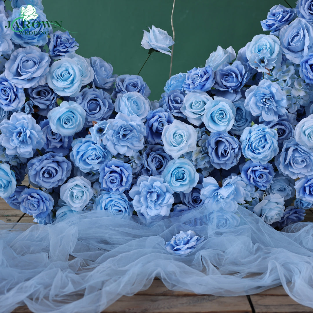 Heart-Shaped Flower Arch in Blue