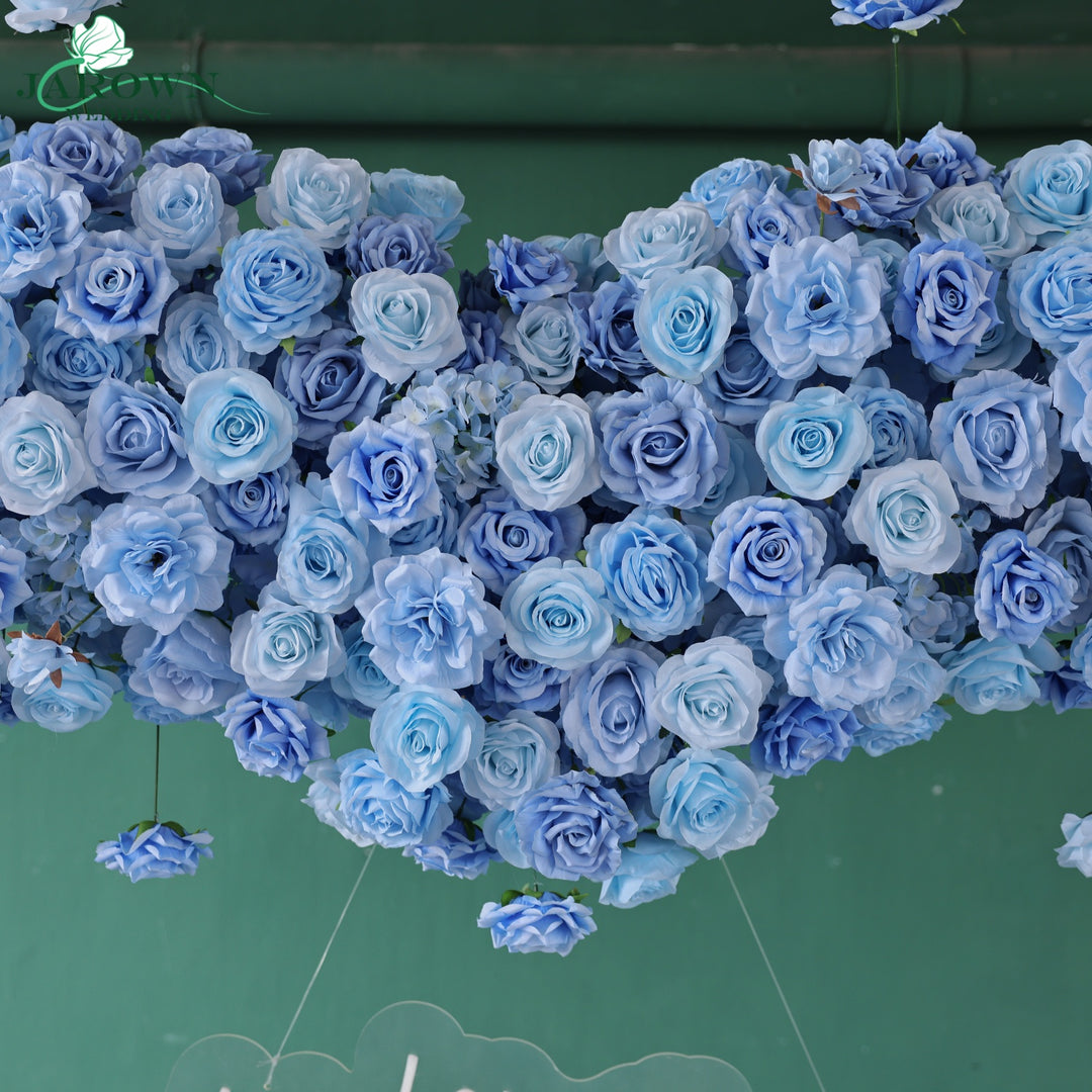Heart-Shaped Flower Arch in Blue