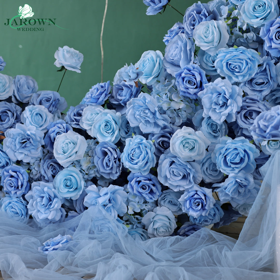 Heart-Shaped Flower Arch in Blue