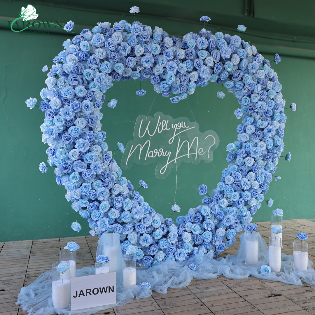 Heart-Shaped Flower Arch in Blue