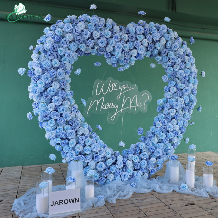 Heart-Shaped Flower Arch in Blue