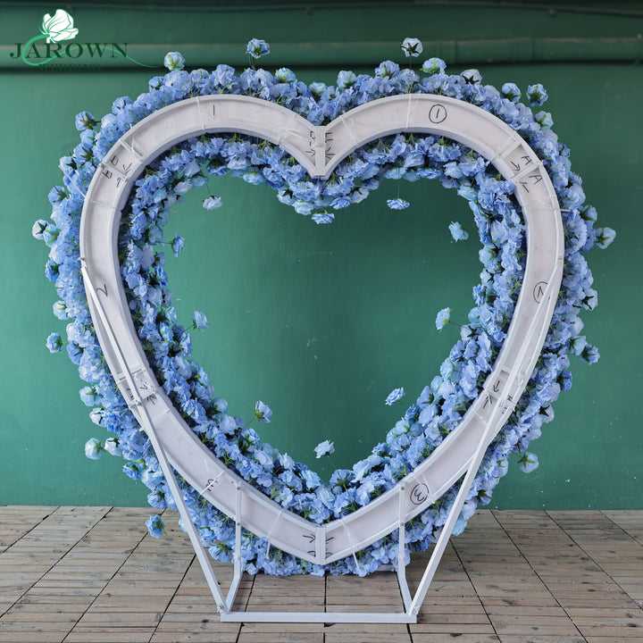 Heart-Shaped Flower Arch in Blue