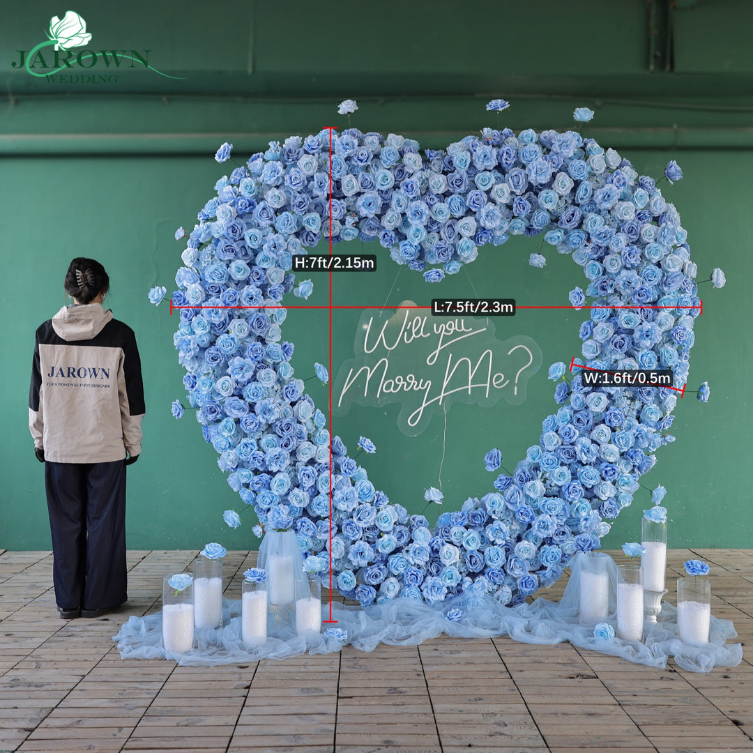 Heart-Shaped Flower Arch in Blue