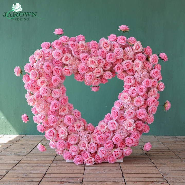 Heart-Shaped Flower Arch in Pink