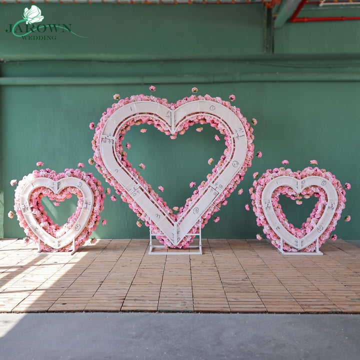Heart-Shaped Flower Arch in Pink