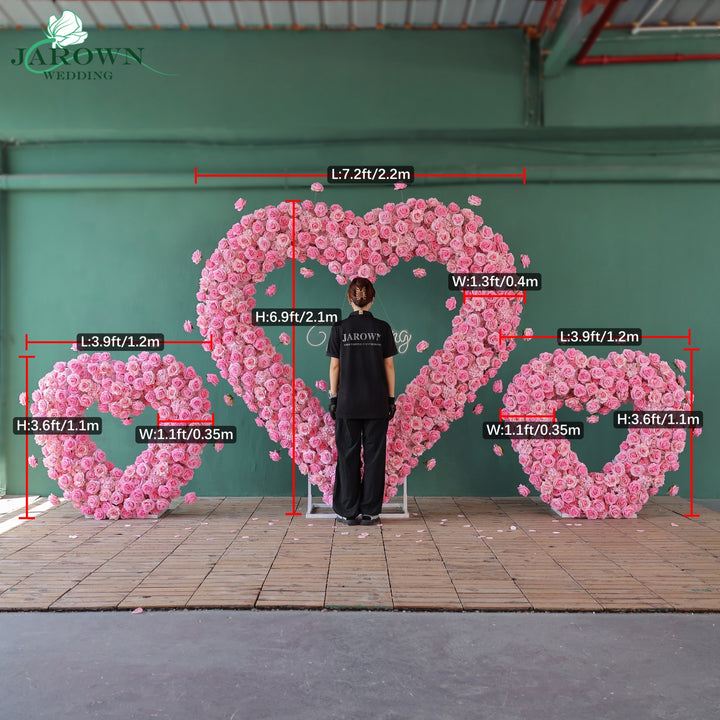 Heart-Shaped Flower Arch in Pink