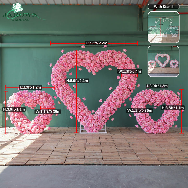 Heart-Shaped Flower Arch in Pink