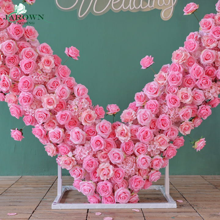 Heart-Shaped Flower Arch in Pink