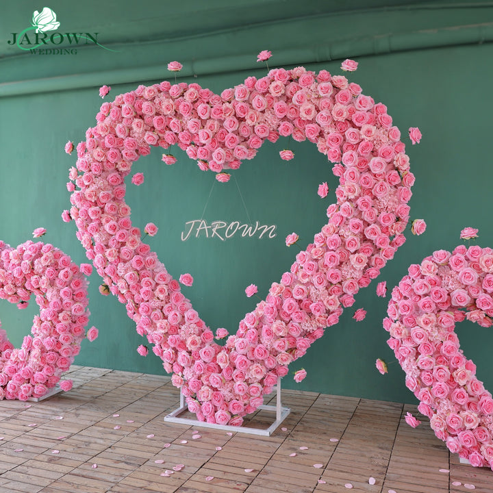 Heart-Shaped Flower Arch in Pink