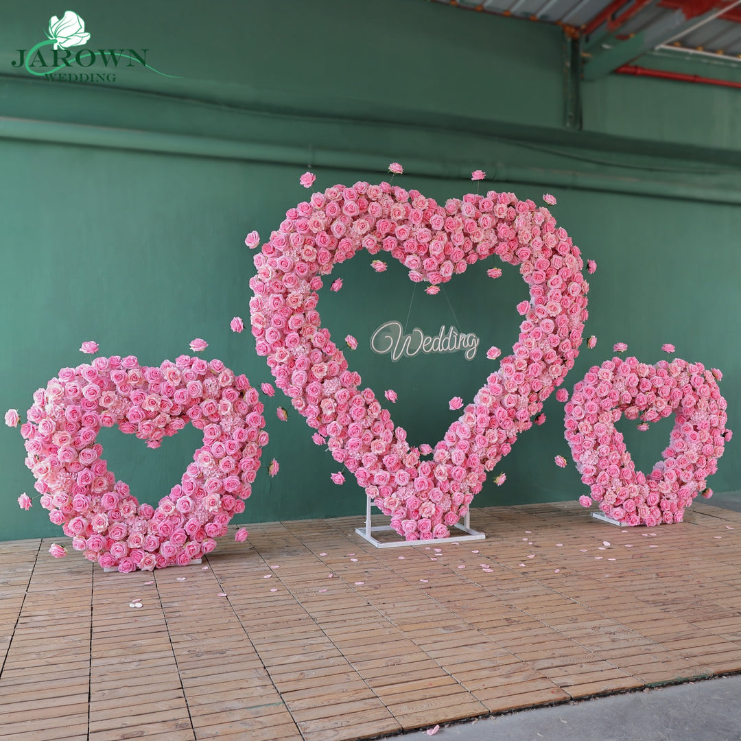 Heart-Shaped Flower Arch in Pink