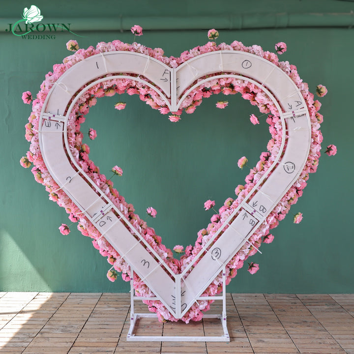 Heart-Shaped Flower Arch in Pink