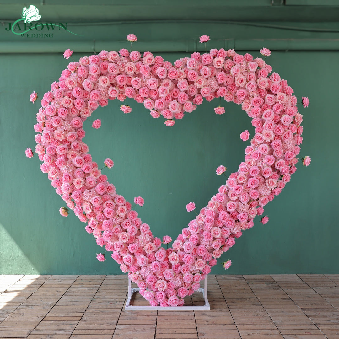 Heart-Shaped Flower Arch in Pink