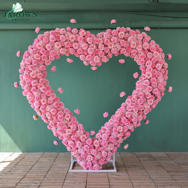 Heart-Shaped Flower Arch in Pink