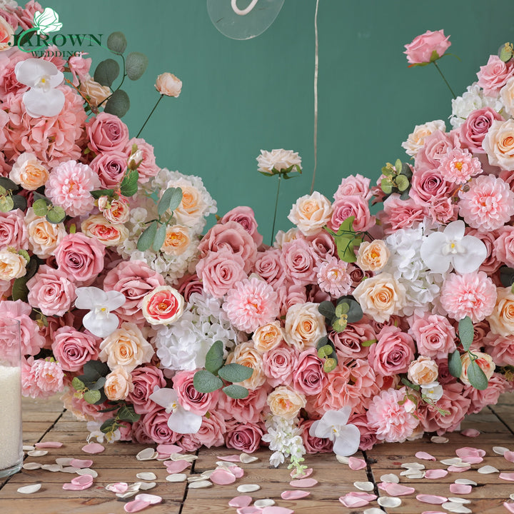 Heart-Shaped Flower Arch in Pink/White/Champagne