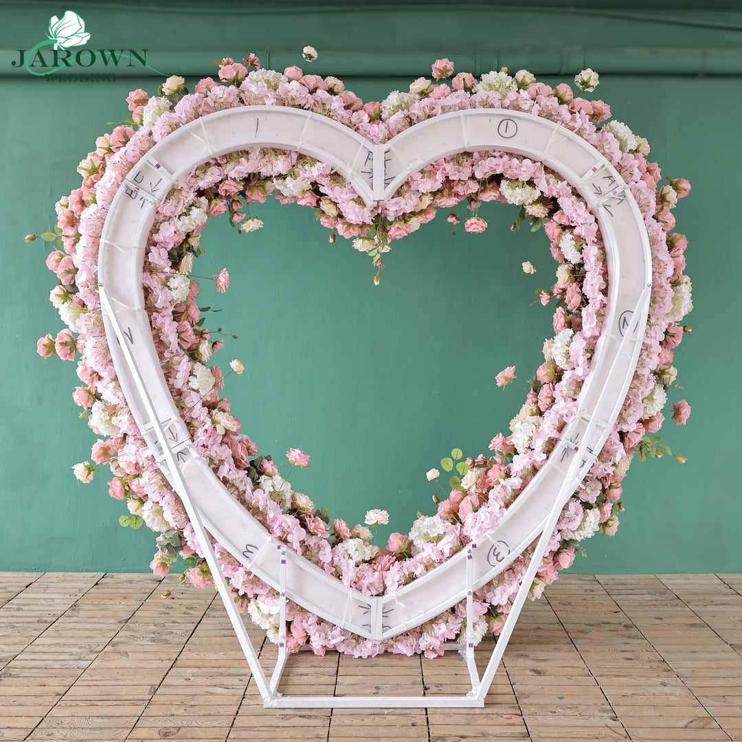 Heart-Shaped Flower Arch in Pink/White/Champagne