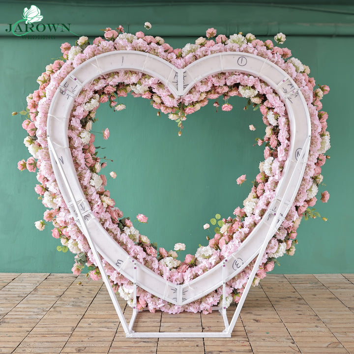 Heart-Shaped Flower Arch in Pink/White/Champagne
