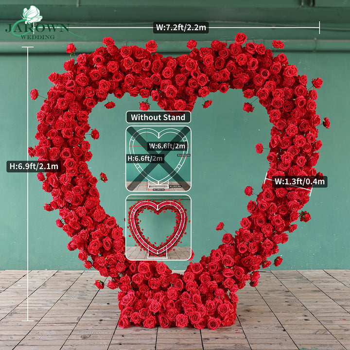 Heart-Shaped Flower Arch in Red