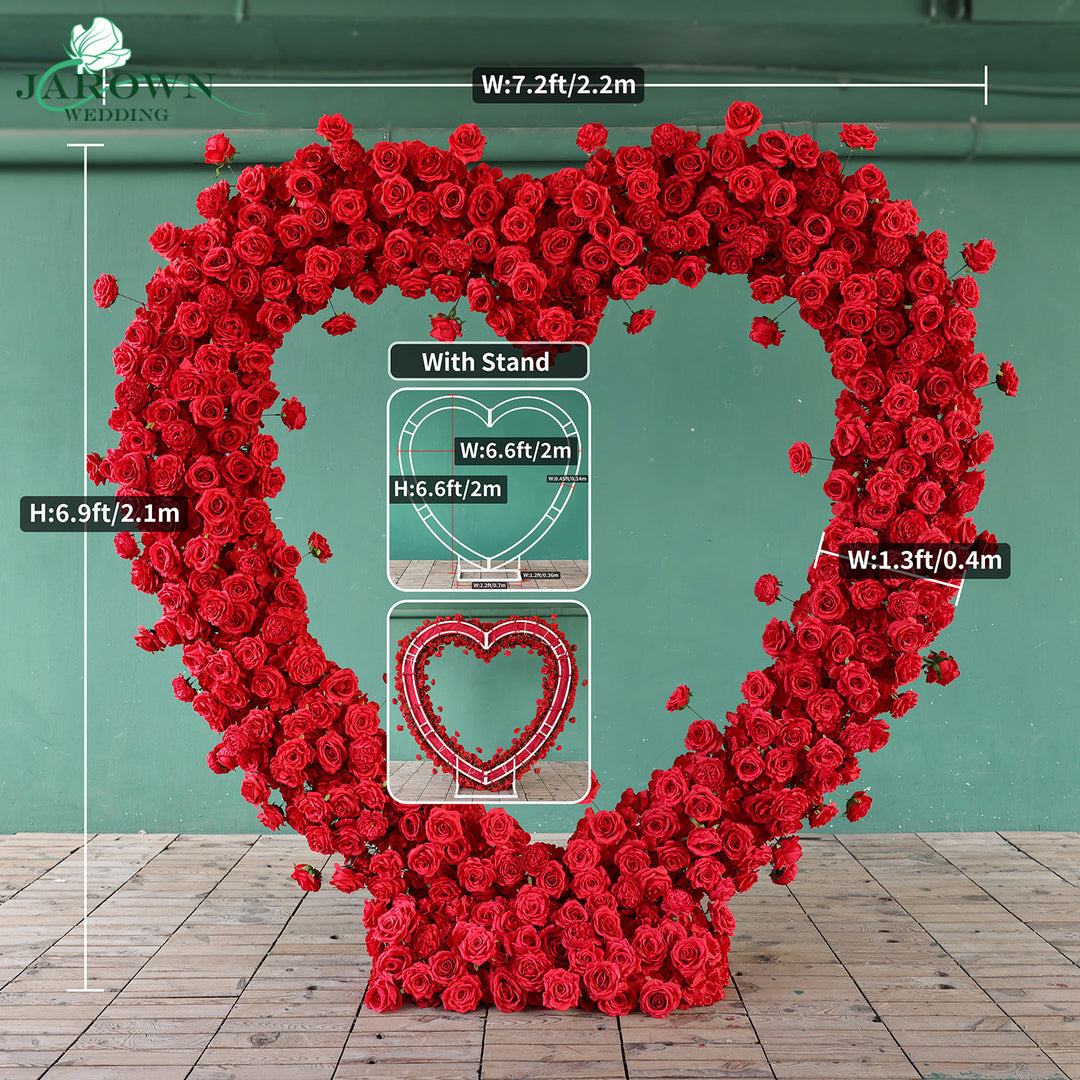 Heart-Shaped Flower Arch in Red