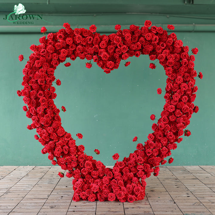 Heart-Shaped Flower Arch in Red