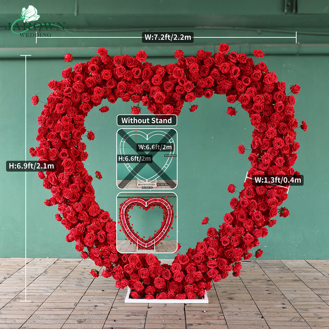 Heart-Shaped Flower Arch in Red