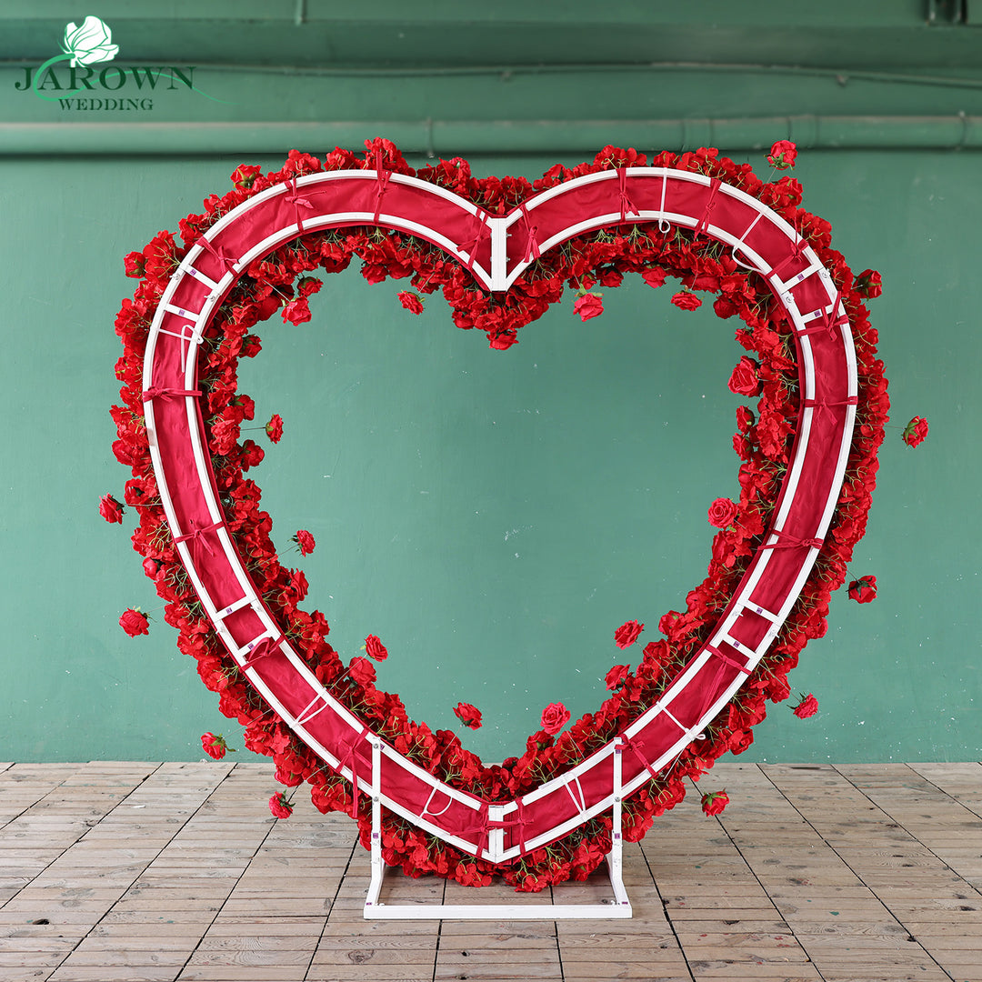 Heart-Shaped Flower Arch in Red