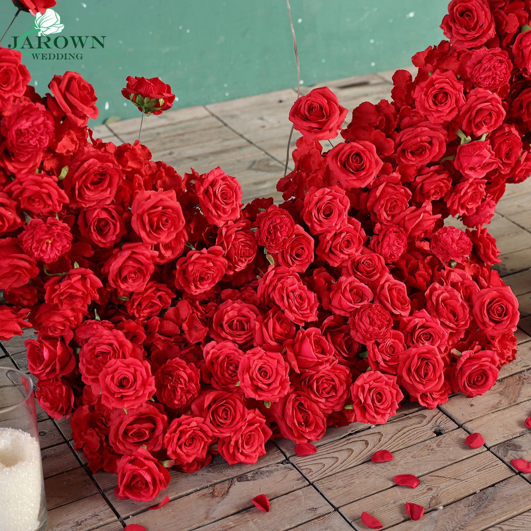 Heart-Shaped Flower Arch in Red