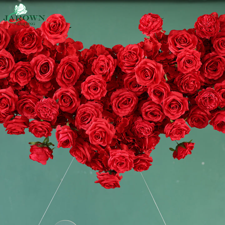 Heart-Shaped Flower Arch in Red
