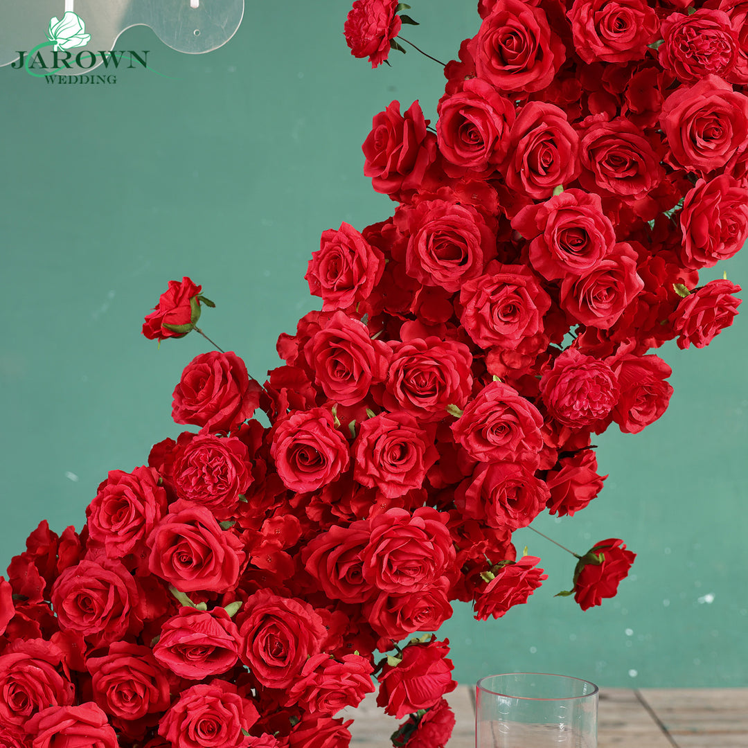 Heart-Shaped Flower Arch in Red