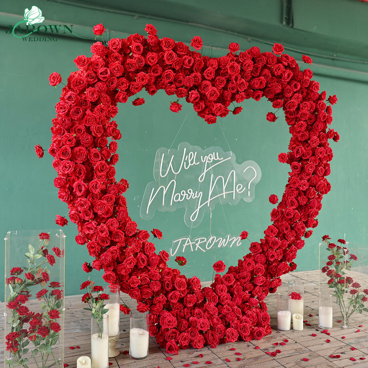 Heart-Shaped Flower Arch in Red