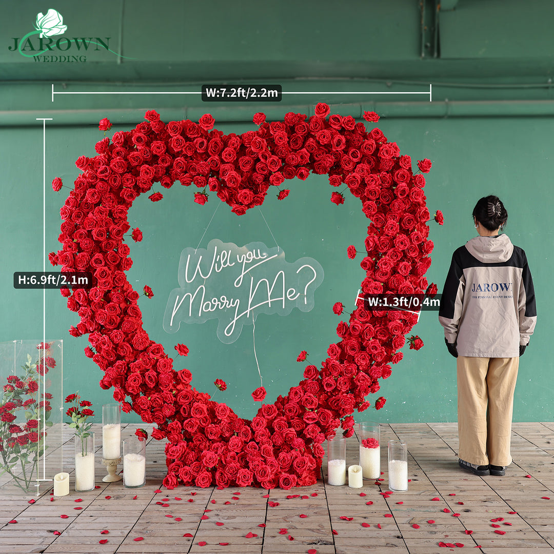 Heart-Shaped Flower Arch in Red