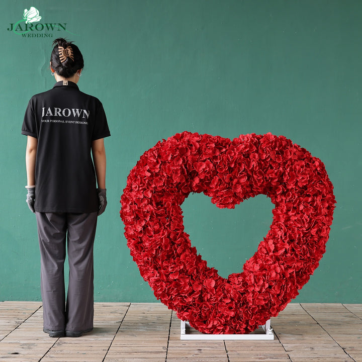 Heart-Shaped Flower Arch in Red/Pink/White