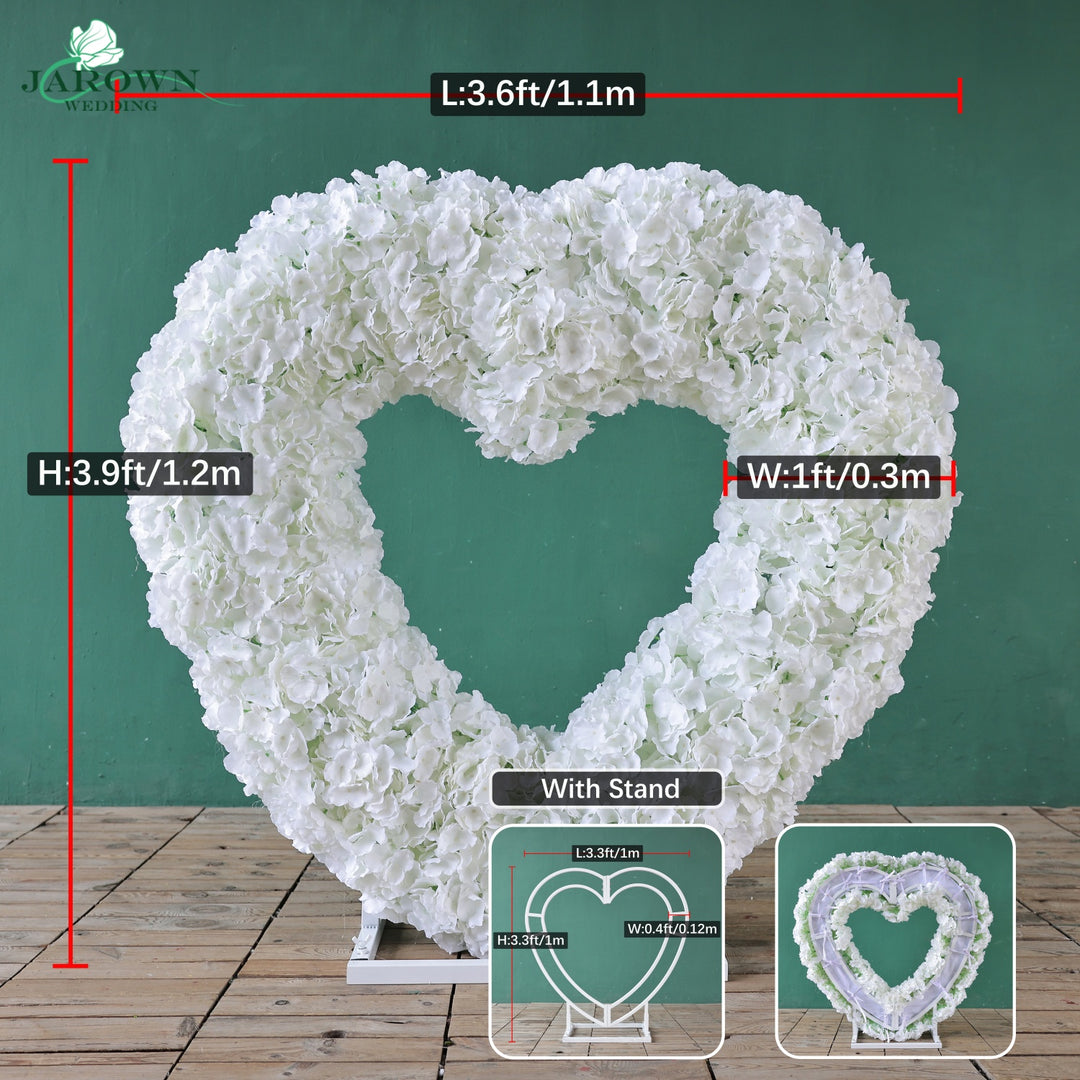 Heart-Shaped Flower Arch in Red/Pink/White