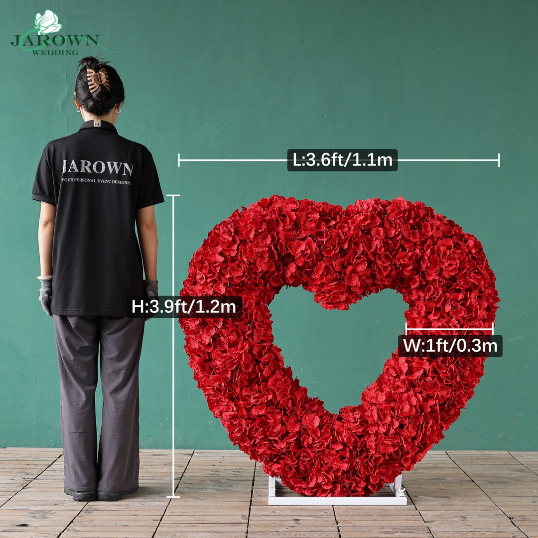 Heart-Shaped Flower Arch in Red/Pink/White