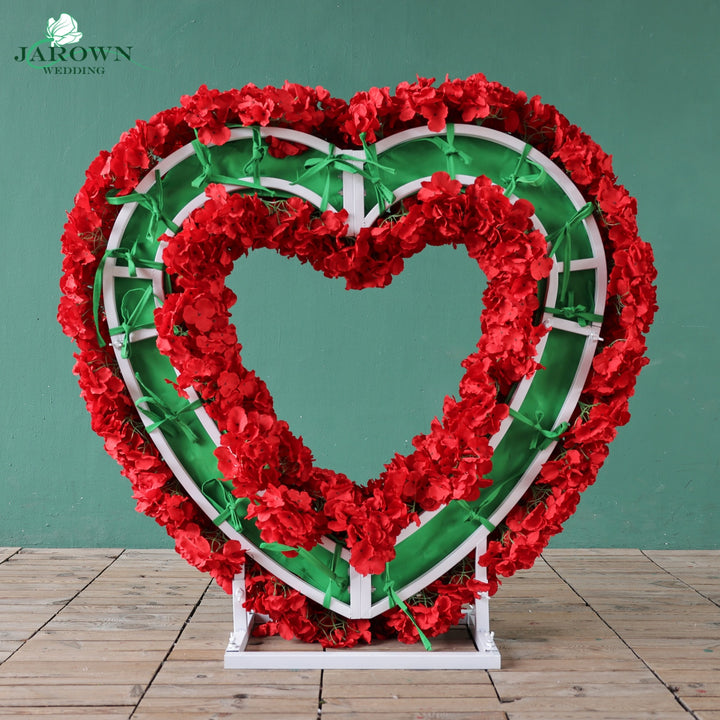 Heart-Shaped Flower Arch in Red/Pink/White