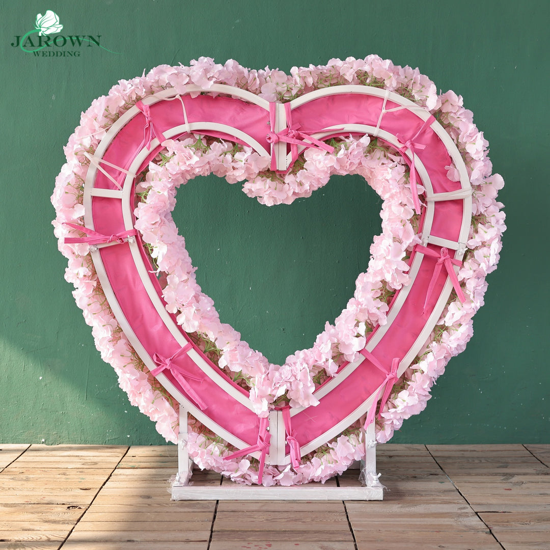 Heart-Shaped Flower Arch in Red/Pink/White