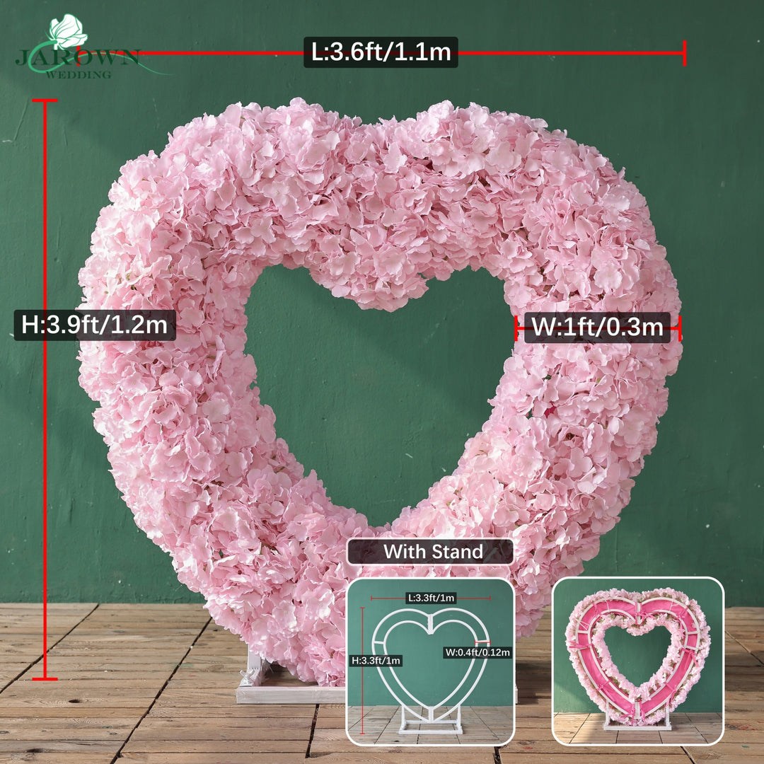Heart-Shaped Flower Arch in Red/Pink/White