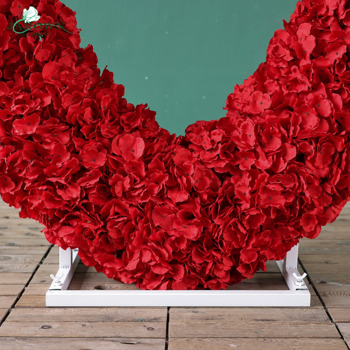 Heart-Shaped Flower Arch in Red/Pink/White