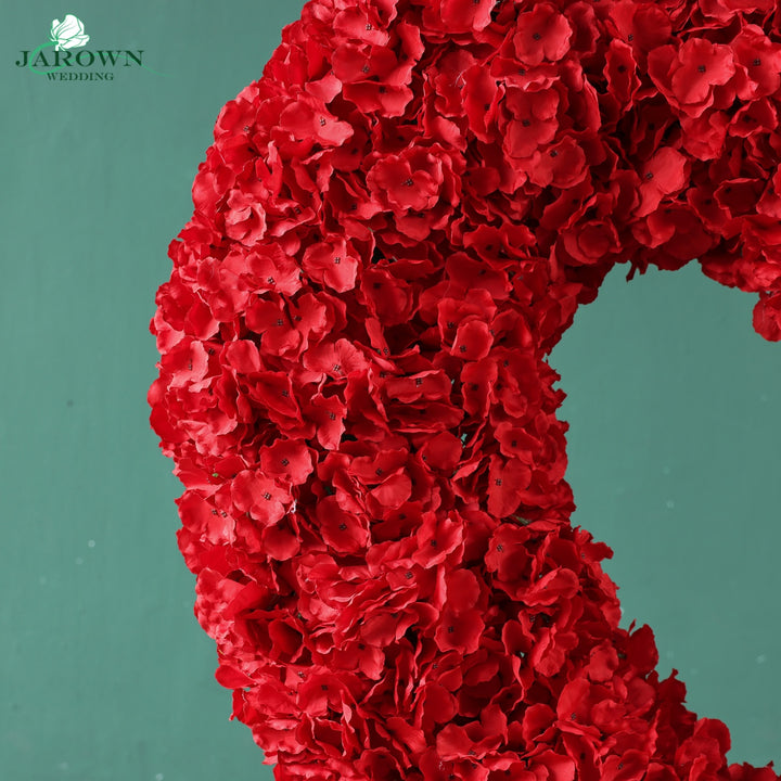 Heart-Shaped Flower Arch in Red/Pink/White