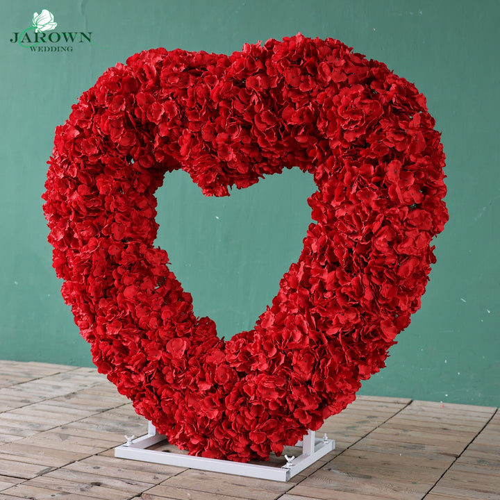 Heart-Shaped Flower Arch in Red/Pink/White
