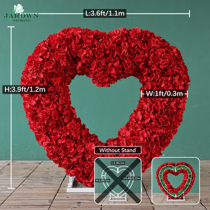 Heart-Shaped Flower Arch in Red/Pink/White