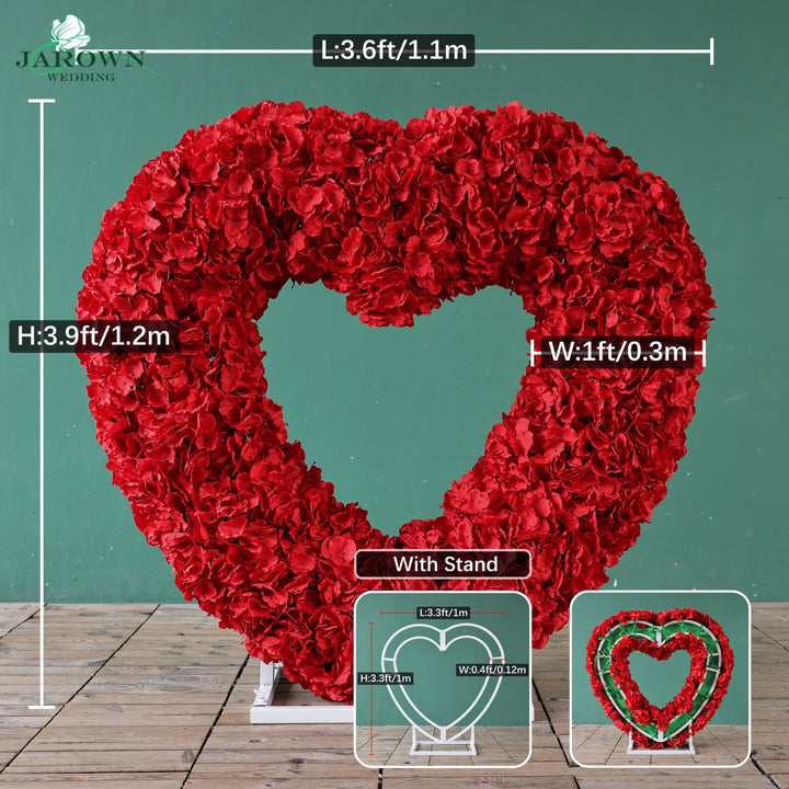 Heart-Shaped Flower Arch in Red/Pink/White