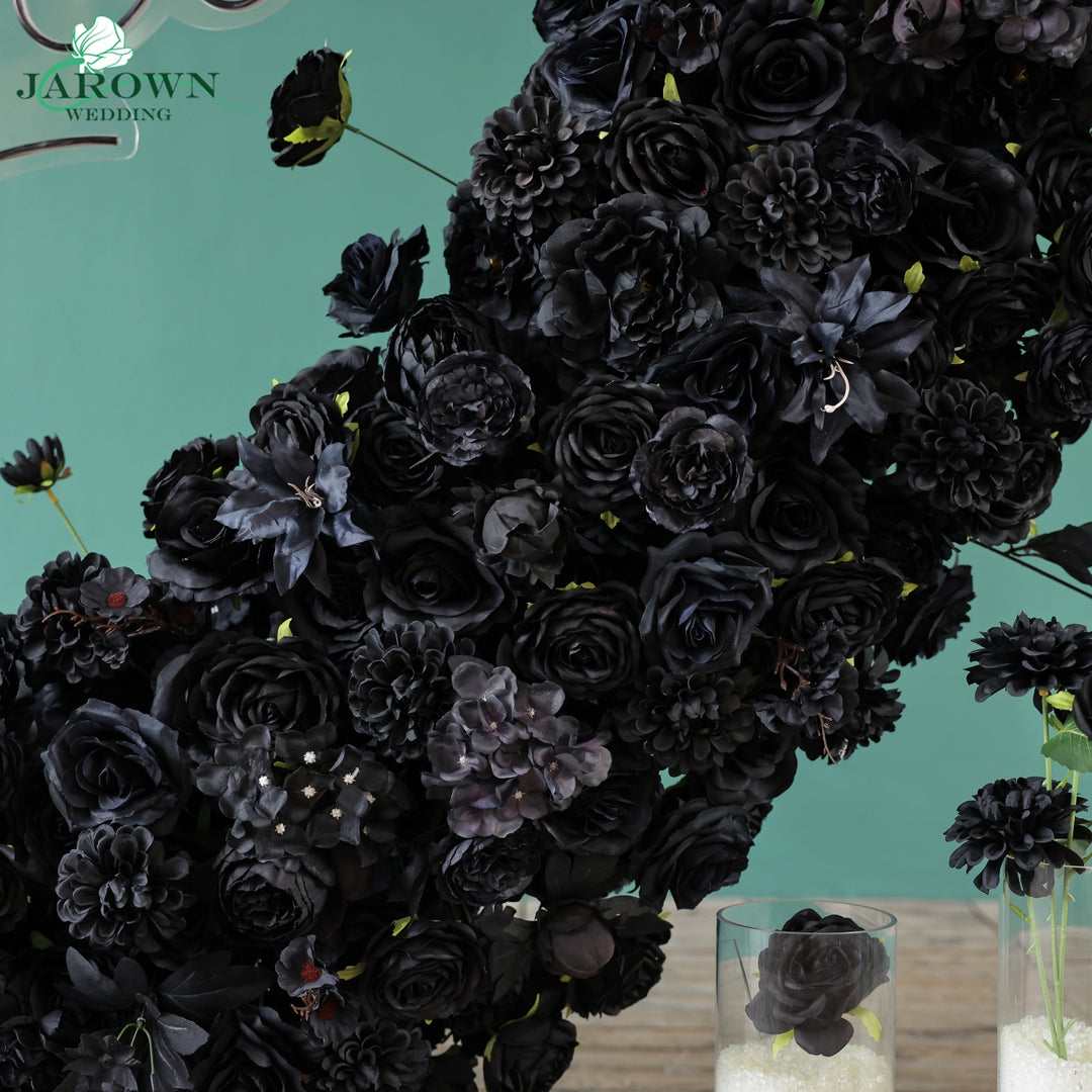 Heart-Shaped Flower Arch in Black