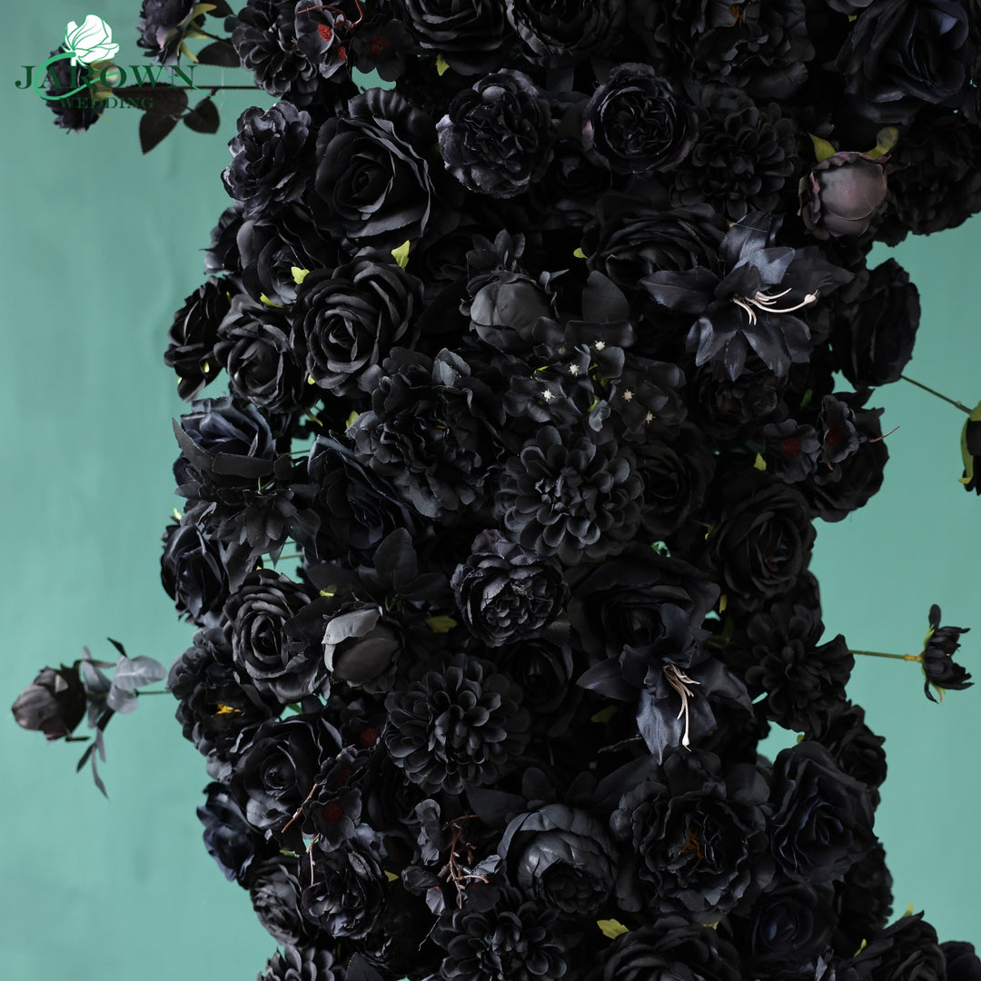 Heart-Shaped Flower Arch in Black