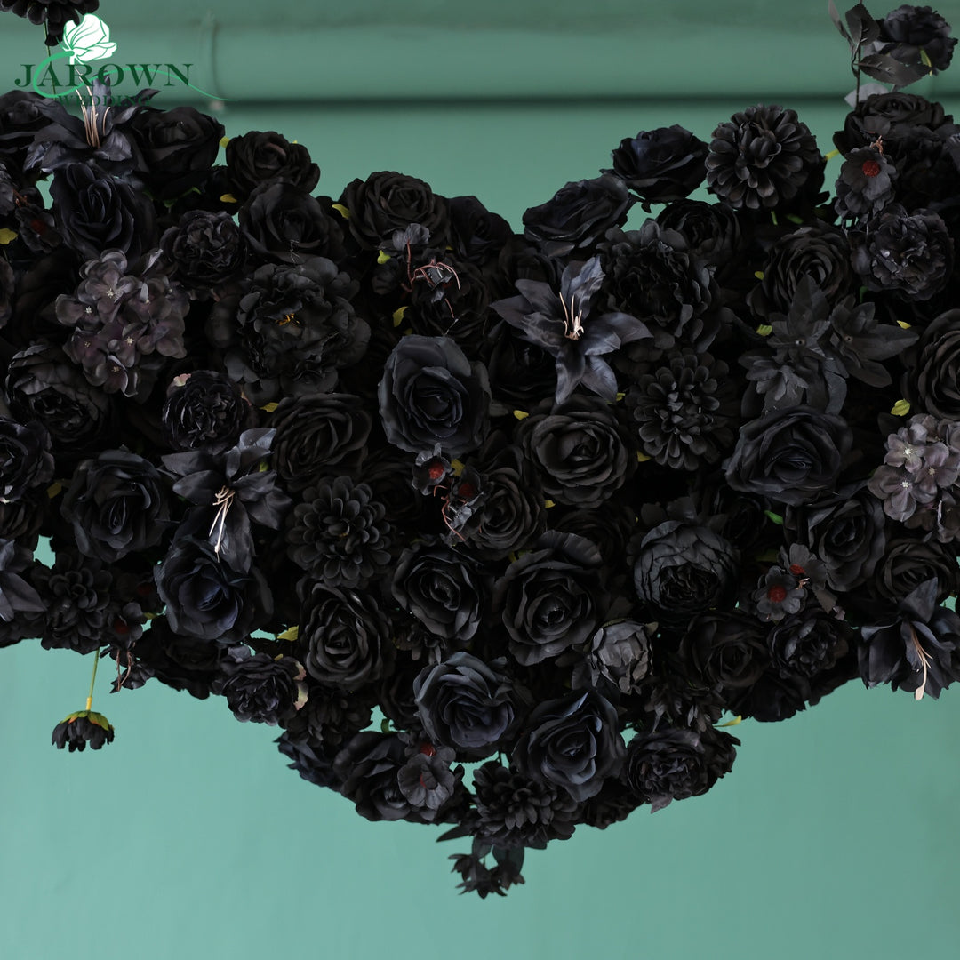 Heart-Shaped Flower Arch in Black
