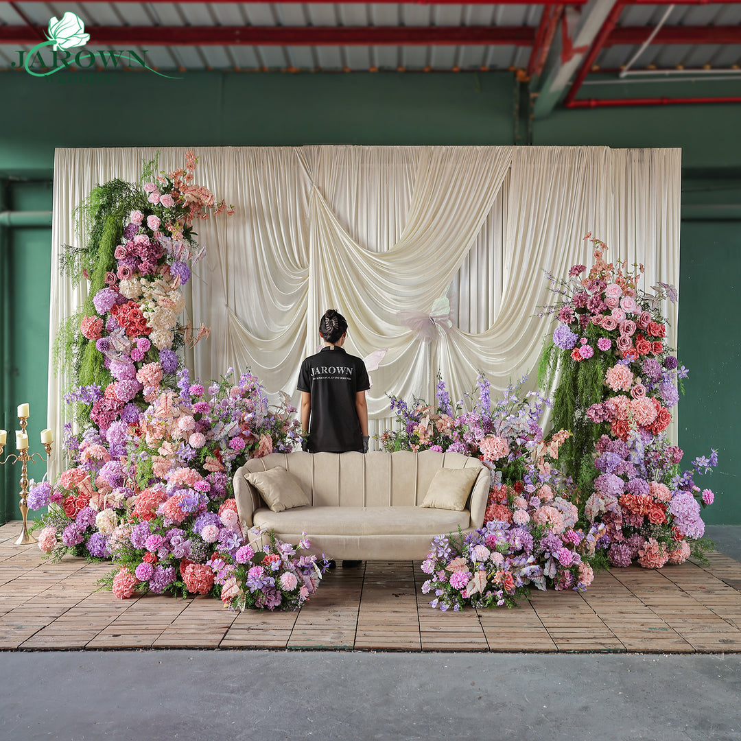 Runner & Aisle & Centerpiece & Open-Ended Flower Arch in Purple/Pink/Champagne