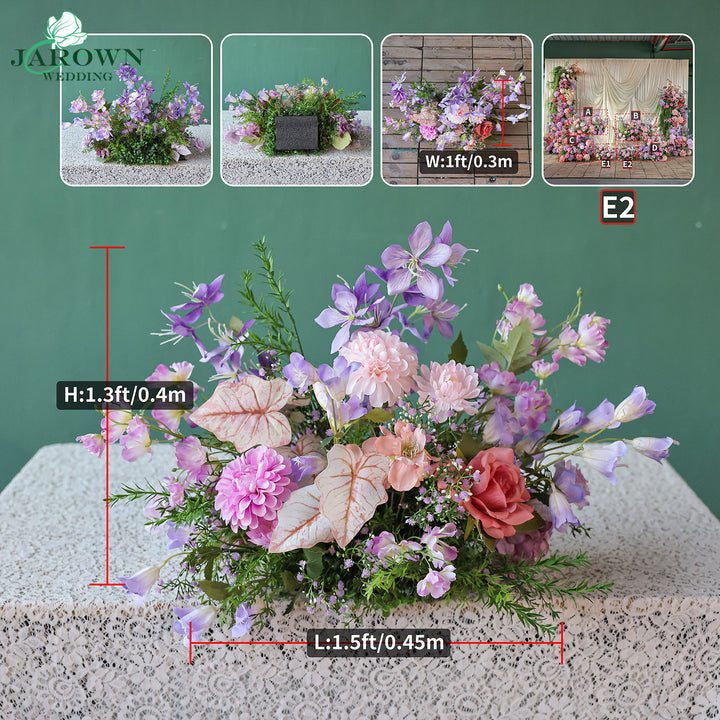 Runner & Aisle & Centerpiece & Open-Ended Flower Arch in Purple/Pink/Champagne