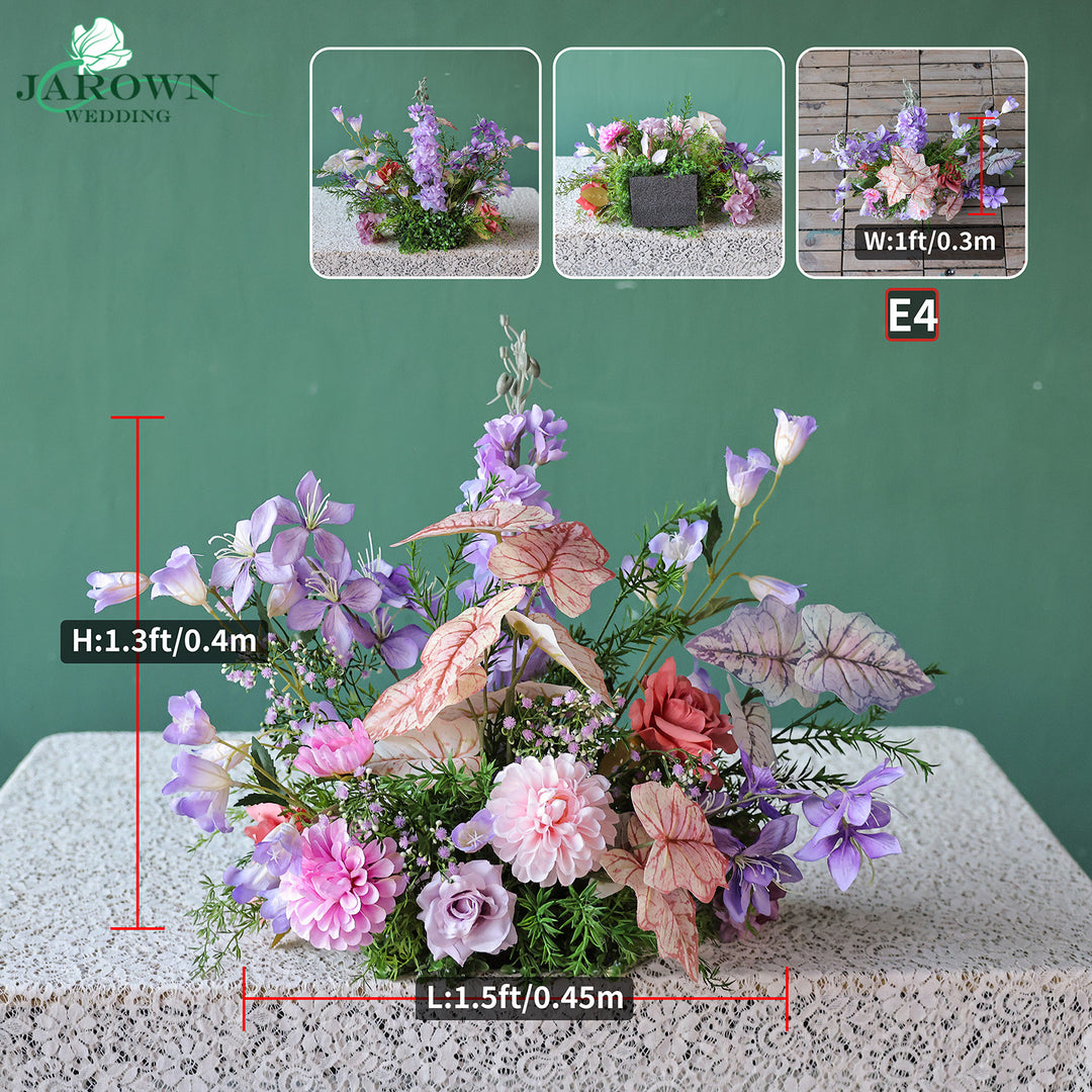 Runner & Aisle & Centerpiece & Open-Ended Flower Arch in Purple/Pink/Champagne