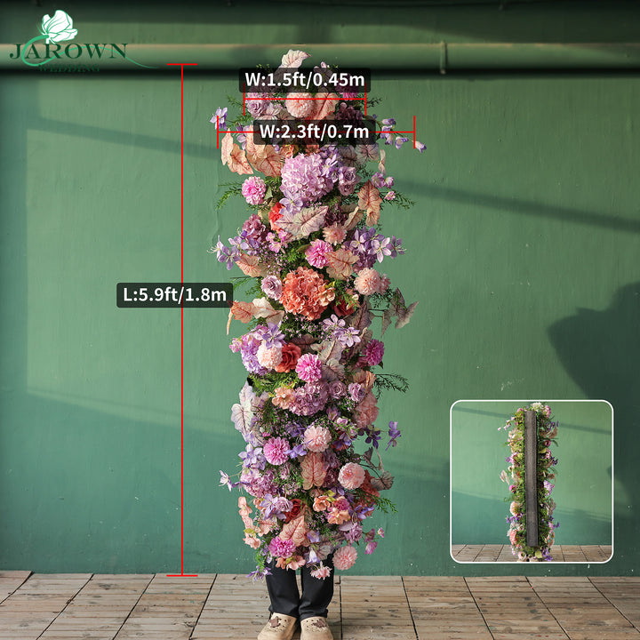 Runner & Aisle & Centerpiece & Open-Ended Flower Arch in Purple/Pink/Champagne