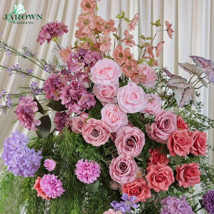 Runner & Aisle & Centerpiece & Open-Ended Flower Arch in Purple/Pink/Champagne